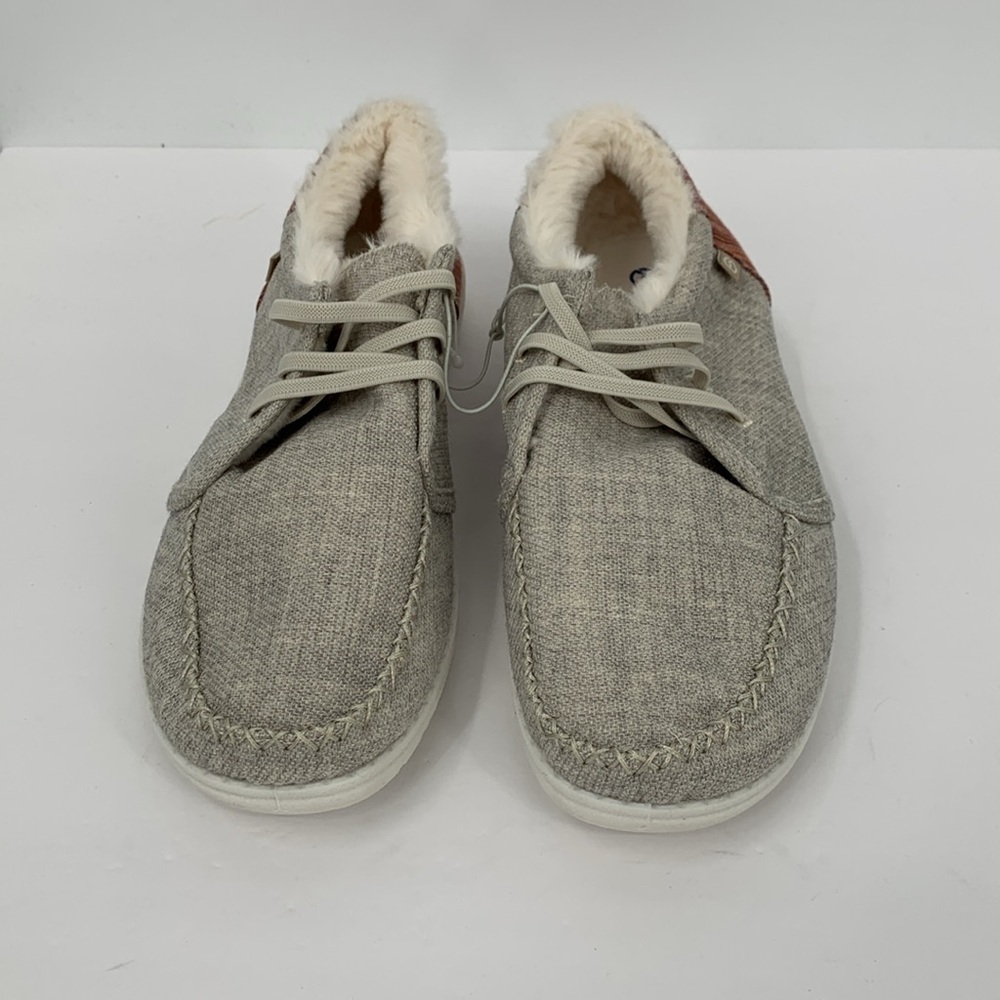 Magellan Outdoors Aztec Moccasin slipper shoe faux fur lined no tie lace new 9 - Picture 3 of 6